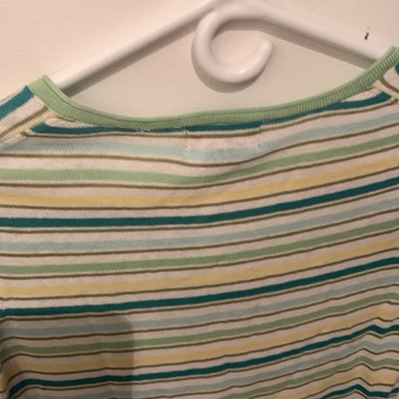 Elegant Eddie Bauer Linen Cotton Blend Striped Summer Shirt Comfy Breezy SZ XS - Picture 7 of 9